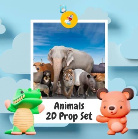 Animals 2D Prop Set esl teacher tools