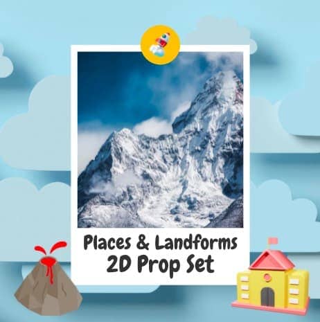 Places and Landforms 2D Prop Set esl teacher tools